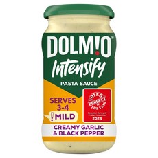 영국 돌미오 Dolmio Pasta Sauce 인텐시파이 마일드 크리미 마늘 & 블랙페퍼 파스타 소스, 4개