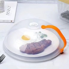 微波爐防濺蓋 耐高溫食物保鮮蓋 適用於加熱菜餚, 1個, 壹代普通PP款【紅把手】