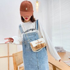 diy 핸드메이드 뜨개질 가방 여자친구 가방 자작하다, ZrJA-카키+새하얀 리본 재료 꾸러미 배달, 1개