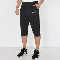 나이키 DRI-FIT Academy 34 트레이닝복 7부 팬츠 블랙-화이트 로고