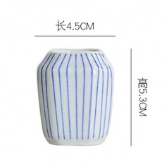 업소용 케이스 병 가정용 세라믹 이쑤시개 통 이쑤시개병 도자기 뚜껑, 1개, 7_블루 와이어 스트레이트 치약통