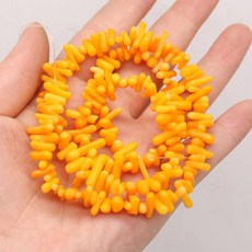 천연 석재 산호 구슬 불규칙한 모양 보석에 대 한 격리 팔찌 목걸이 액세서리에 DIY 만들기, YELLOW, 6x12mm