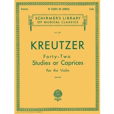 [원서] 페이퍼백 도서 크로이처 - 42 연습곡 또는 카프리스 | 페이퍼백 도서 크로이처 - 42 연습곡 또는 카프리스 | 바이올린 악보 (중급-고급용) | 쉬머 라이브러리