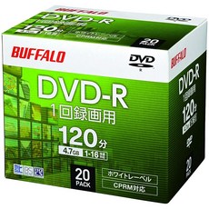 [Amazon.co.jp DVD-R 4.7GB CPRM [ ] 한정] 버팔로 1회 녹화용 20장 케이스 단면, 1개, 상세페이지 참조
