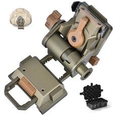 다위안웨이 나이트 비전 고글 NVG 마운트 L4G24 PVS14 PVS15 PVS18용 코뿔소 조절식 풀 메탈 알루미늄 NVG G24 헬멧용 마운트, FDE