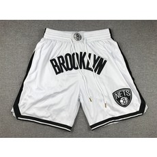 NBA 농구반바지 5부 유니폼 농구복 농구바지 쇼츠, 피콕 블루 네츠 레귤러 화이트, 1개