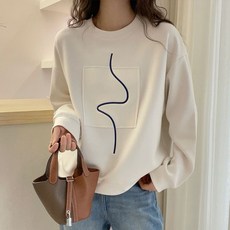 [자체제작] 스퀘어라인 자수 맨투맨