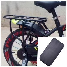전기 자전거 짐바구니 가방 선반 쿠션 튼튼한 철제 수납, 1개, 12인치 블랙 의자 랙 보강형 + 쿠션