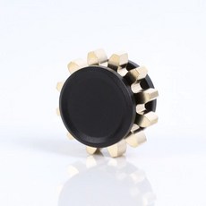 迷你金屬齒輪指尖陀螺，便攜減壓玩具，成人兒童自閉症TDAH適用，生日聖誕禮物, 黑色, 1個