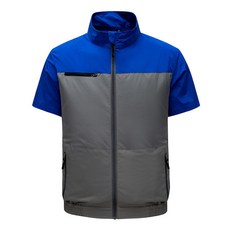 PLAYBOY 空調服, 藍灰4風扇款-【單衣服】,2XL-3XL【73-93kg】