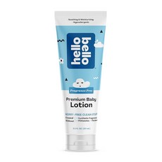 Hello BELL 벨o 프리미엄 베이비 로션 | 비건 및 크루얼티 프리 보습 기름지지 않은 아기 아동용 무향 240ml(8.5온스) (1팩), 1
