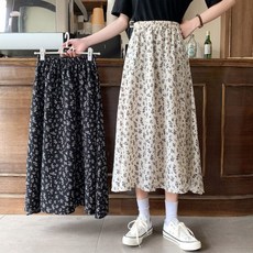 여성 플라워패턴 봄 여름 롱스커트 여자 꽃무늬 밴딩 gas+3736Lm