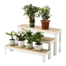 홈치치 화분 선반대 받침대 진열대, 3단, 화이트 800