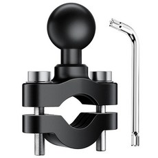 LBW 업그레이드된 핸들바 U-볼트 장착 베이스 2.5cm(1인치) TPU 볼 직경 1.3cm(0.5인치)에서 3.2cm(1.25인치) 레일에 적합 듀얼 소켓 암 및 자전, LBW -HG