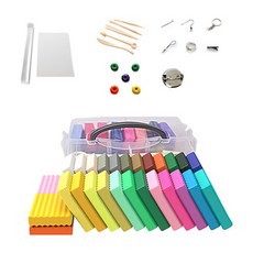 토니 폴리머 클레이 롤링세트 26색 42색 키트 보관케이스 포함 공예 미니어쳐, 26색+롤링세트, 1세트
