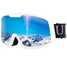 Ukoly 남성 여성용 스키/스노보드 고글 스노우 HD 렌즈 김 서림 방지 코팅 OTG 디자인 UV400 보호 방풍 블랙 프레임 [호환]