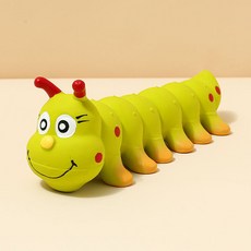 DZER 애완동물 장난감 귀여운 곤충 모양 안전한 고무 재질 강아지 장난감, 25.5*9cm, 노란색