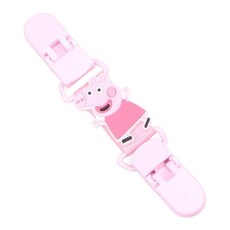 KIDS PARK 雙頭防掉夾 可愛造型奶嘴夾 嬰兒奶嘴防掉鏈 安全材質 多款可選, 2歲以下, 小豬佩奇, 1個