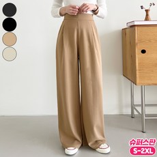 가비진 여성용 숏/롱 기장선택! 후끈 따뜻 핀턱 밴딩 스판 일자 와이드 팬츠 일반/기모버전 빅사이즈까지