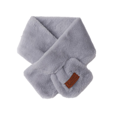 柔軟親膚交叉圍巾，冬季保暖時尚配件，簡約設計百搭，輕巧易攜帶, 灰色(有皮標), 1個