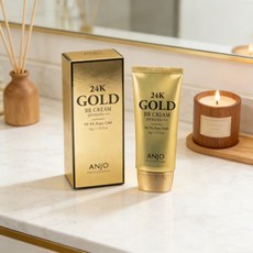 韓國 ANJO 24K 黃金防曬BB霜 SPF50 PA，輕薄透氣，長效保濕，自然提亮膚色, 1個, 50g, 膚色