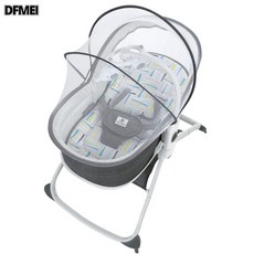 DFMEI 嬰兒搖牀電震動安撫搖搖牀可升降便攜式牀邊牀新生兒寶寶牀可坐躺, 08461