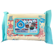 ODOUT 臭味滾 除臭抑菌濕紙巾 犬貓適用 50抽 無酒精, 1個, 50個裝