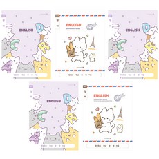 모닝글로리 영어노트 넓은칸 남, 핑크, 5개