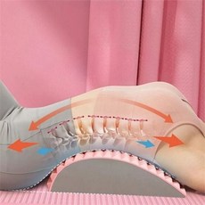 허리 스트레칭 기구 자세 지압 척추 허리 견인 스트레처 요추 교정 보드 트레이닝 이닝스 지압식 요가 베개, 핑크