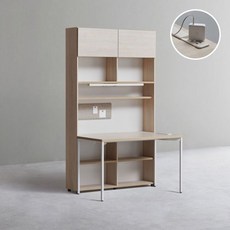 데스커 1200폭 6단 책상세트 (콘센트형 조명+도어형) DSCJ126ALS, 화이트