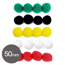 제이앤디리빙디자인 뿅뿅이 50mm 노란색뿅뿅이, 흰색