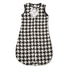 SwaddleDesigns Microfleece 양방향 지퍼가 달린 침낭 강아지 치아 블랙 0-6MO