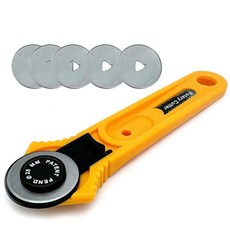 로터리 원형칼 원단 재단 커터 28mm (본품 + 추가날5개 )세트, 1개
