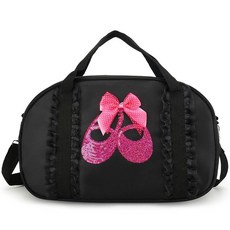 Yitengteng 댄스 백 귀여운 발레 댄스 보관 패키지 피트니스 수하물 패키지 모든 여성 리틀 발레리나에 적합 블랙.