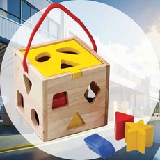 모양맞추기집 도형맞추기 발달놀이 나무블록 실내용 도형학습 장난감교구