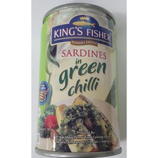 인도네시아 킹스피셔 KINGS FISHER 정어리 통조림 풋고추맛 155g / SARDEN dalam sambal hijau, 1개