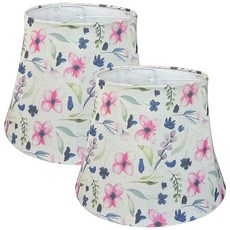 TOOTOO STAR 드럼 램프 쉐이드 2개 세트 테이블 램프 플로어 램프용 프린트 라인 램프 쉐이드 상단 25.4cm(10인치) X 하단 35.6cm(14인치) X 높이, Printed-2