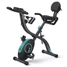 메라치 접이식 실내자전거 무소음 등받이형 헬스 사이클, 블랙, MR-S15L2-US