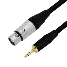 맥라인 XLR/F 캐논 to 스테레오 3.5mm 1/8" 구즈넥 다이나믹 마이크 PC 연결선 오디오 케이블 음향 잭 McLine MC-HA27, 3m, 1개 3m, 1개