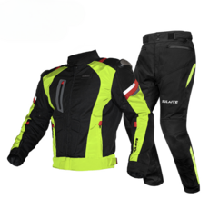 사계절 오토바이슈트 바이크자켓 통기성 방수 빅사이즈, 7 4계절용 그린 상하의