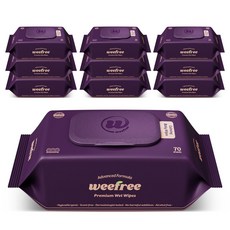 위프리 카밍 퍼플 엠보싱 아기물티슈, 10개, 70매, 75g