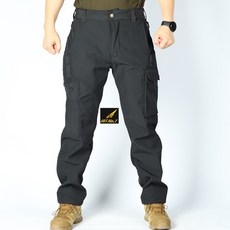 히트세븐 기모 스판 아웃도어 작업복바지 오토바이바지 공구 멀티포켓 가을 겨울 방한바지 두꺼운 남자바지 전술바지 빅사이즈 BSDIX1, 블랙