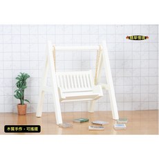 隨草憶境（木質可搖）迷你仿真鞦韆椅 戶外椅 露台椅 娃娃屋 袖珍 食玩 微縮 微景觀模型, 1個, 一組入（橡牙白款，吊式搖椅）