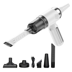 GGAGU 무선 청소기 차량용 다용도 먼지흡입+바람부는 겸용 초강력 미니 소형 핸디청소기 송풍기 에어건, 화이트