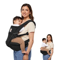 에르고베이비 알타 2-in-1 힙시트 및 - 4-48개월용 올 포지션 메시 (12 lbs 45 lbs), Onyx Black, Alta Hip Seat, Onyx Black