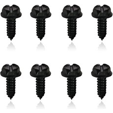 슬라이큐 8 PCS 자동차 번호판 프레임 스테인리스 고정 나사 방청 방진 장치 충격 방지 셀프 탭핑 마운팅 볼트 자동차용 범용블랙, Black