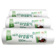 쉐프 대용량 위생롤백 소형 25 x 35 cm 500매, 소(S), 500개입, 3개