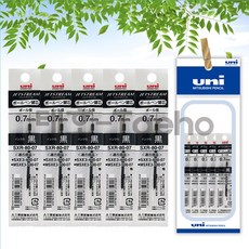 유니 제트스트림 3색/4색 멀티 볼펜 리필 SXR-80 0.7mm 흑/청/적 세트, 1개, 리필심 흑색5개