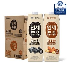 연세 고소한 두유 1000ml 24팩 (검은콩고칼슘12 + 아몬드잣12), 없음, 1L