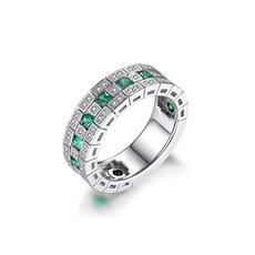 全店精選 歐美祖母綠鑽戒指 男款 輕奢小衆 高級感 冷淡風 時尚個性 男生食指指環